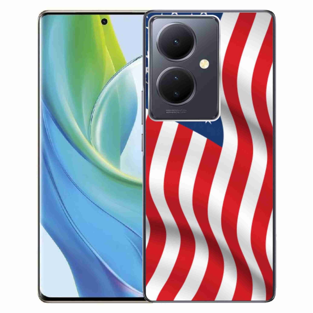 Gél borító mmCase a Vivo V29 Lite 5G számára - amerikai zászló