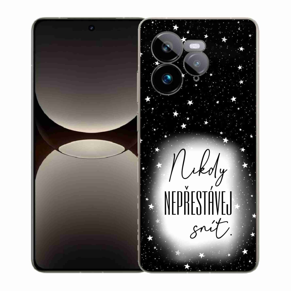 Gél borítás mmCase a Realme GT 7 Pro 5G-n - Idézet 1 fehér és fekete háttérrel