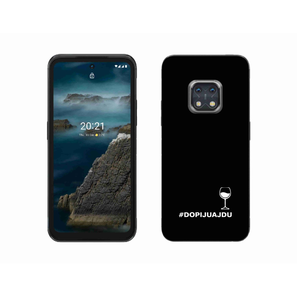 Zselés borító mmCase a Nokia XR20 készülékhez - bor motívum fekete háttérrel
