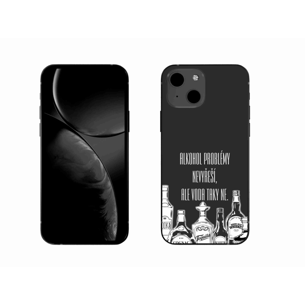 Gél borító mmCase iPhone 13 6.1 készülékhez - vicces szöveg fekete háttérrel