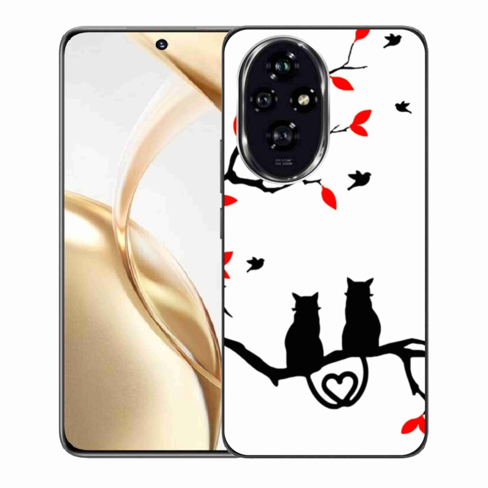 Zselés borítás mmCase a Honor 200 5G számára - macska szeretet