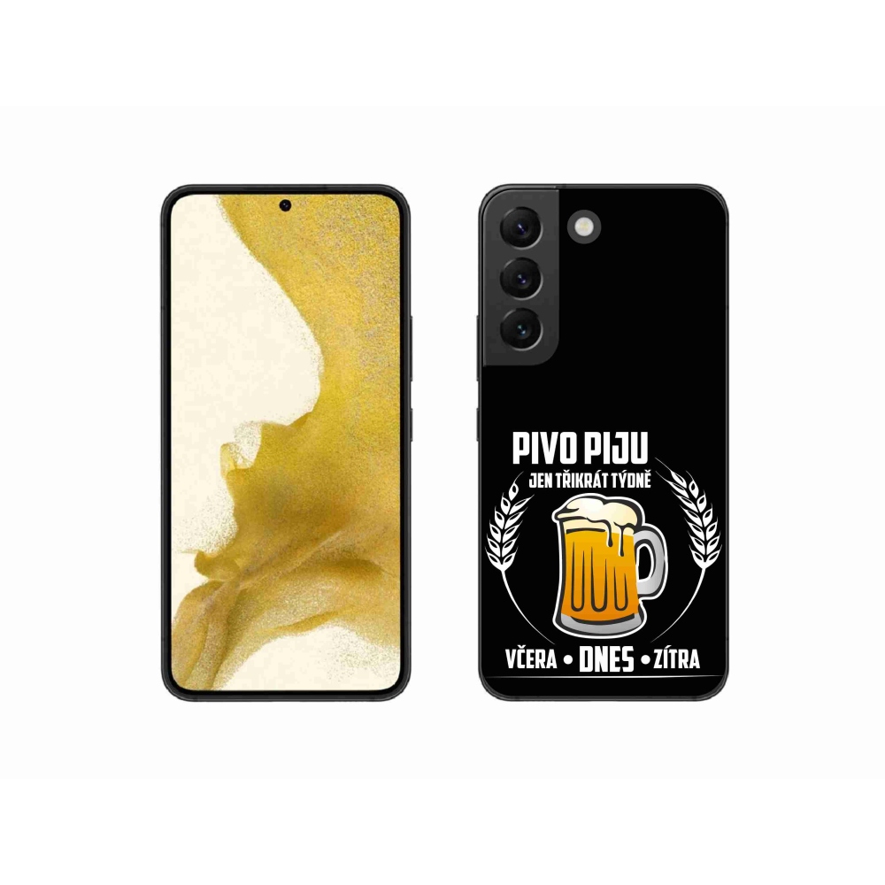 Gél borítás mmCase Samsung Galaxy S22 5G - sör motívum fekete háttérrel