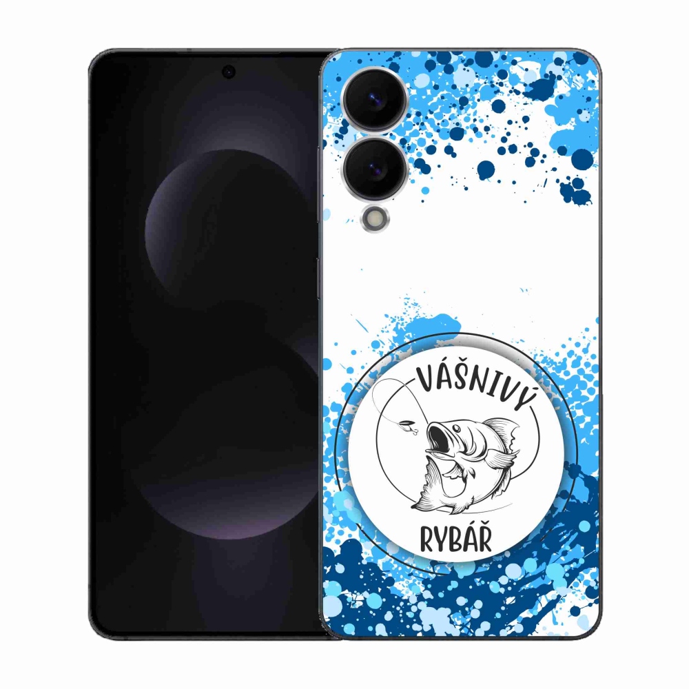 Gél borítás mmCase Samsung Galaxy S25 Edge készülékhez - szenvedélyes halász fehér háttérrel