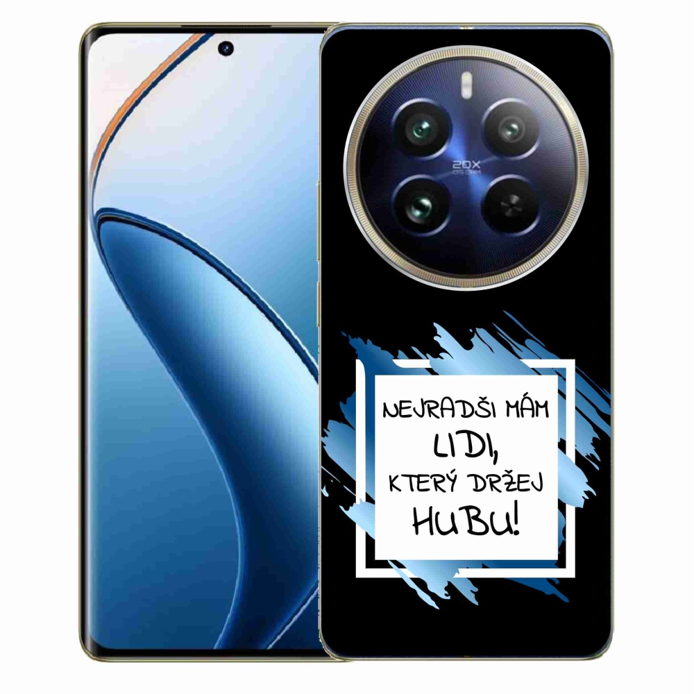 Gél borító mmCase a Realme 12 Pro 5G/12 Pro+ 5G - vicces szöveg 7 fehér és fekete háttérrel