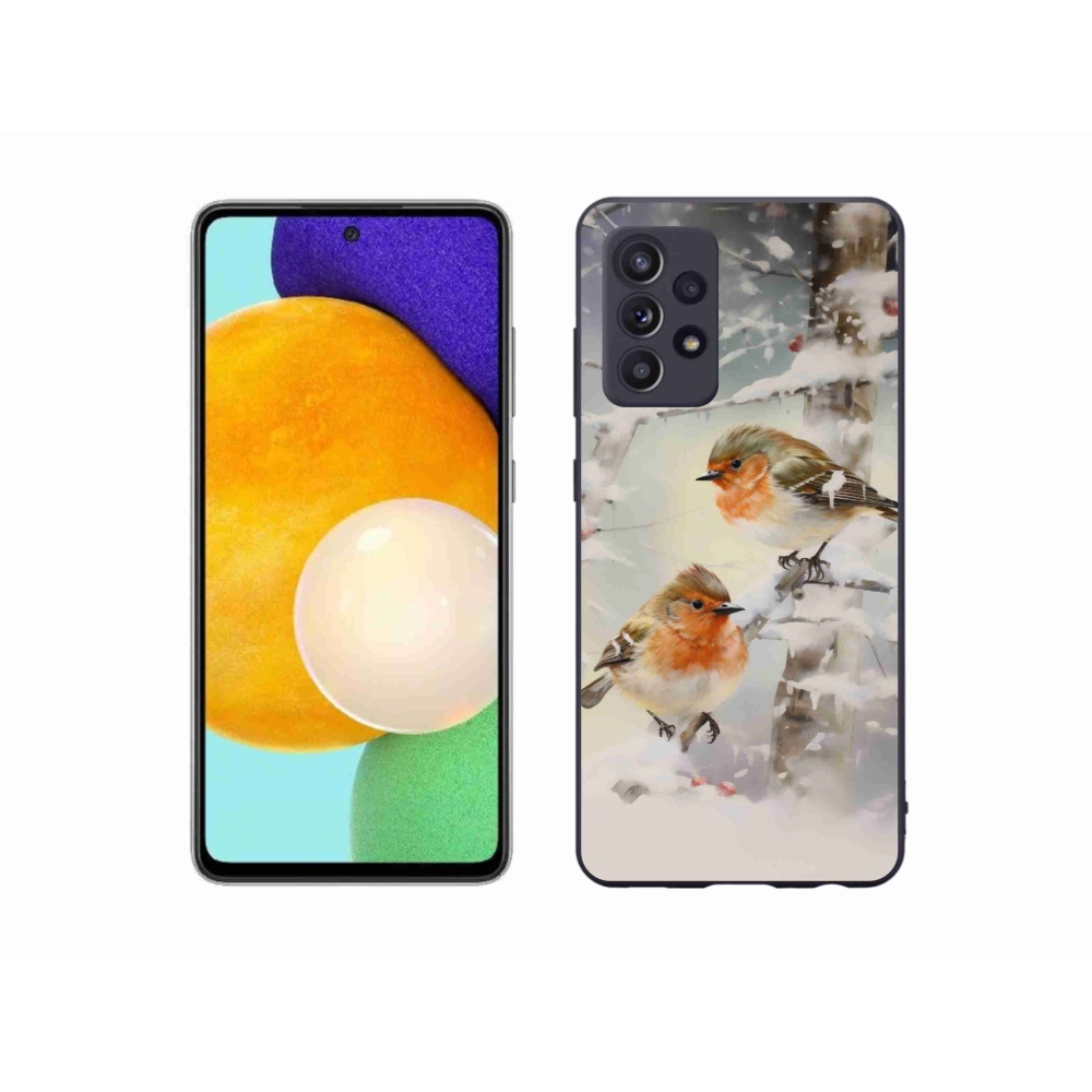 Gél borítás mmCase Samsung Galaxy A52s 5G - madarak télen - Samsung Galaxy A52s 5G - madarak télen