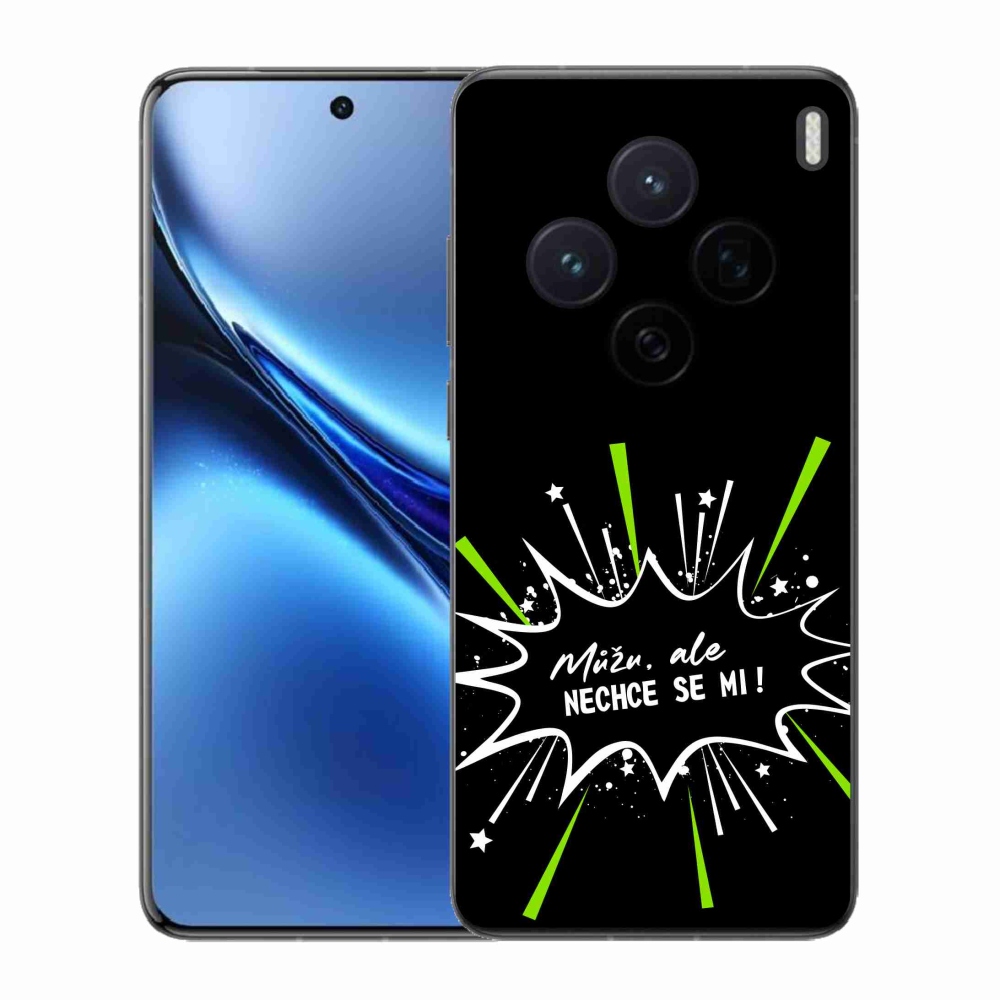 Gél borító mmCase a Vivo X200 5G készülékhez - vicces szöveg 11 fekete háttér