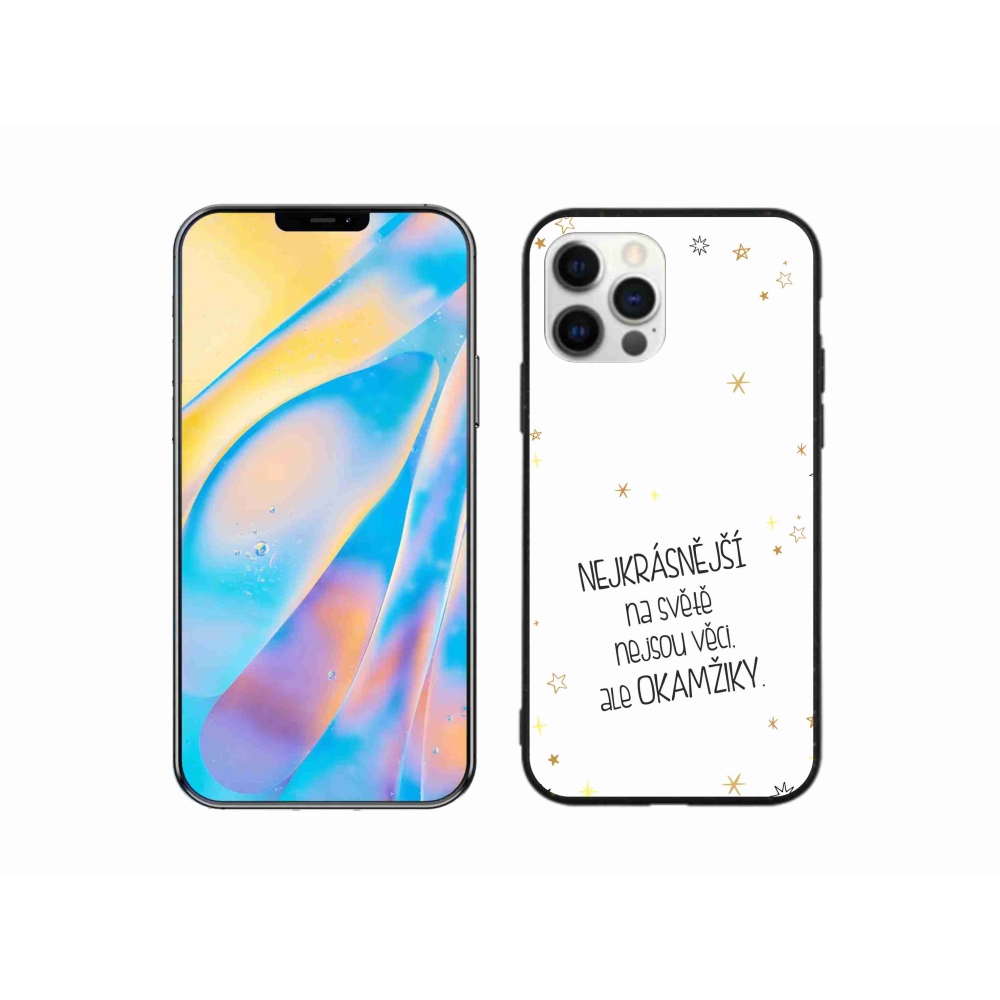 Gél borítás mmCase iPhone 12 készülékhez - idézet 4 fehér háttér