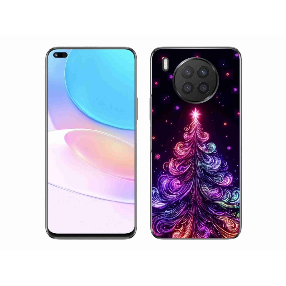 Gél borítás mmCase a Huawei Nova 8i számára - neon karácsonyfa 1
