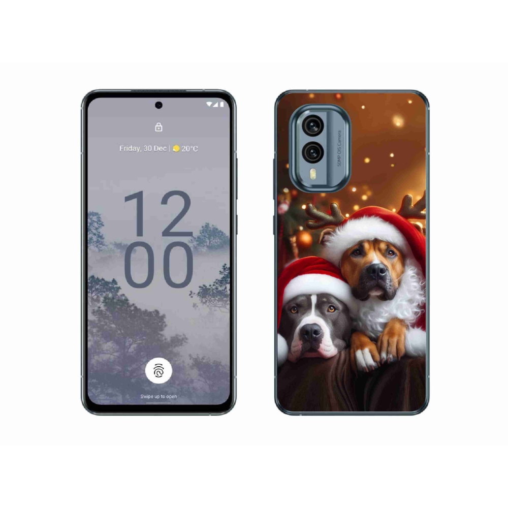Zselés borítás mmCase a Nokia X30 5G készülékhez - Karácsonyi kutyák
