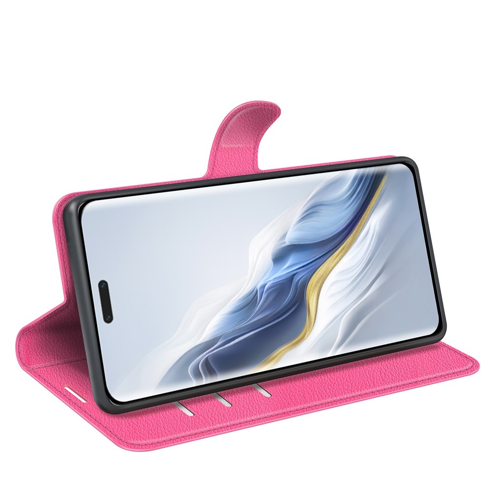 Litchi könyv tok a Honor Magic 6 Pro 5G-hez - rózsaszínű