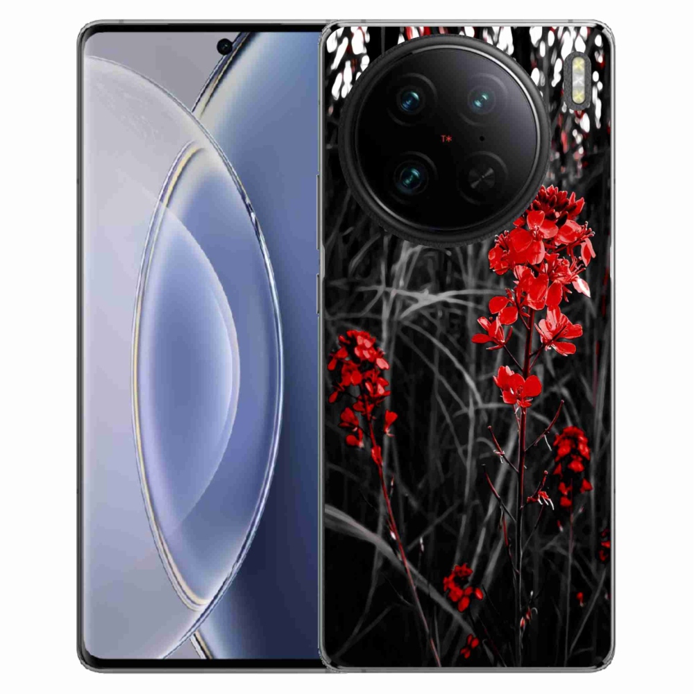 Gél borítás mmCase a Vivo X90 Pro - piros növényen