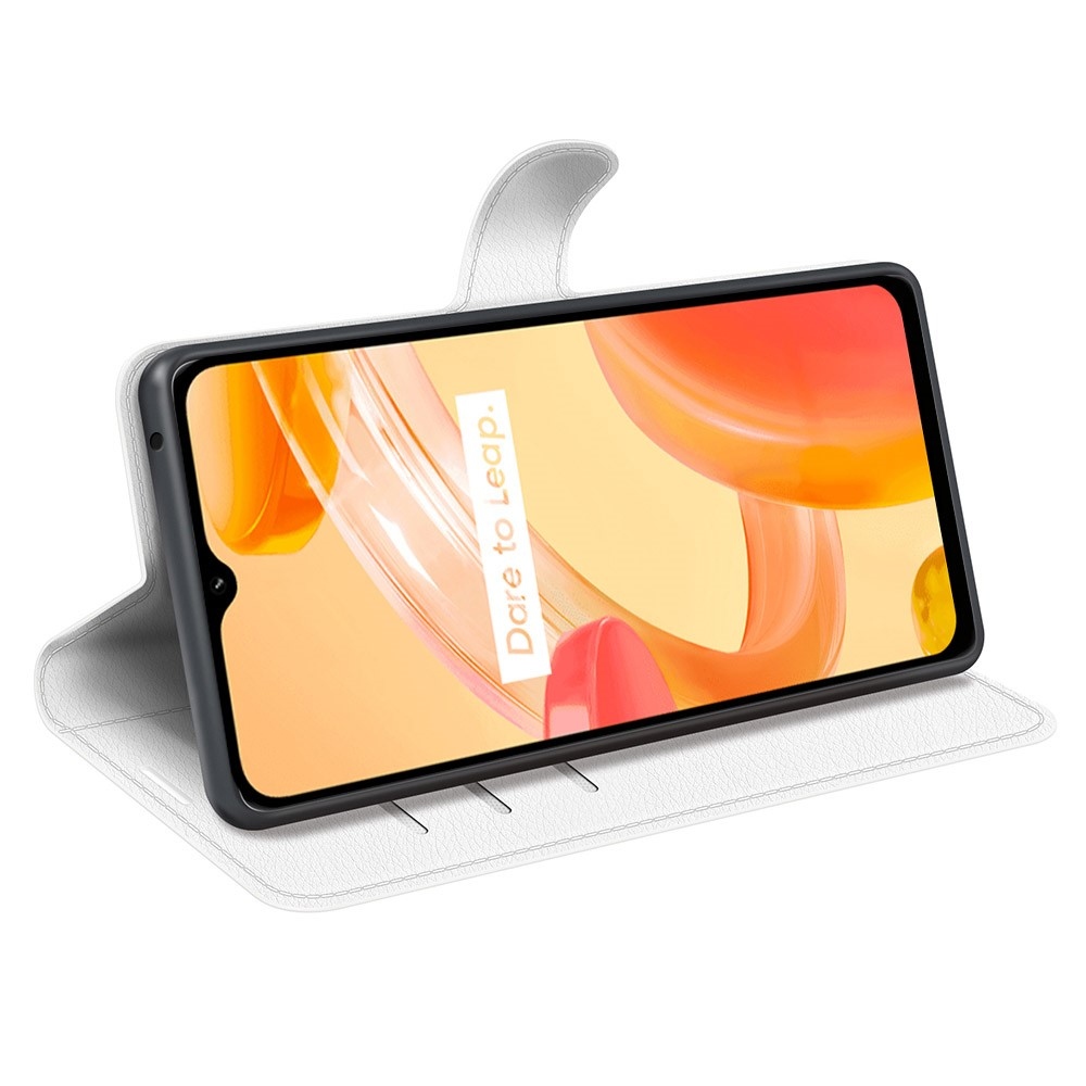 Litchi könyvtáska a Realme C30 készülékhez - fehér