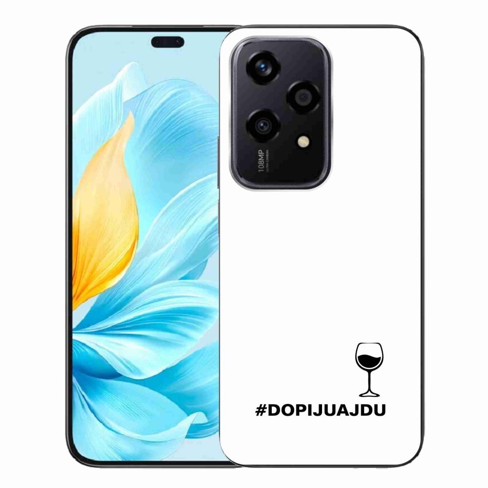 Zselés borító mmCase a Honor 200 Lite 5G készülékhez - bor motívum fehér háttérrel