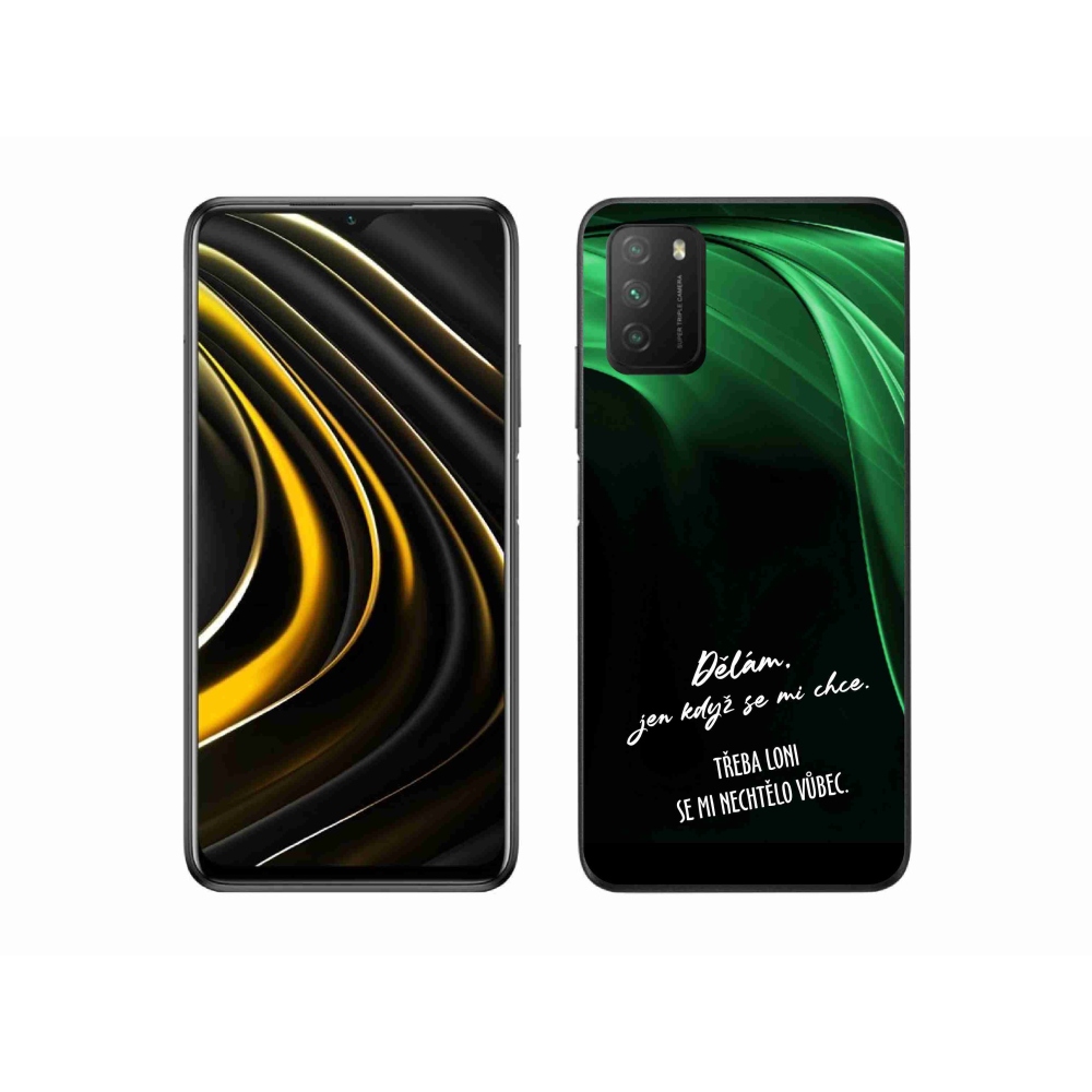 Gél borító mmCase a Xiaomi Poco M3-hoz - vicces szöveg 12 fekete háttér