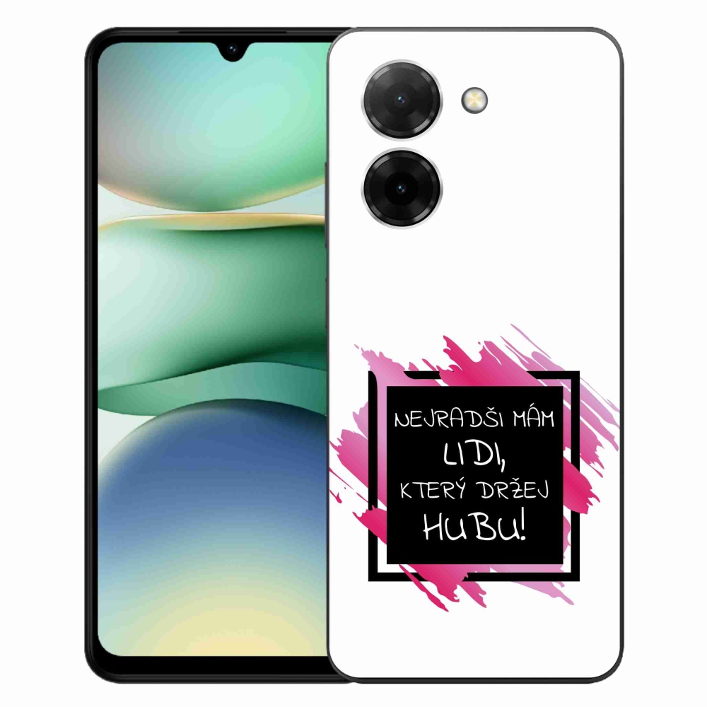 Gél borító mmCase a Xiaomi Redmi A5 (173.45x79.35x8.45mm) - vicces szöveg 7 fekete-fehér háttérrel