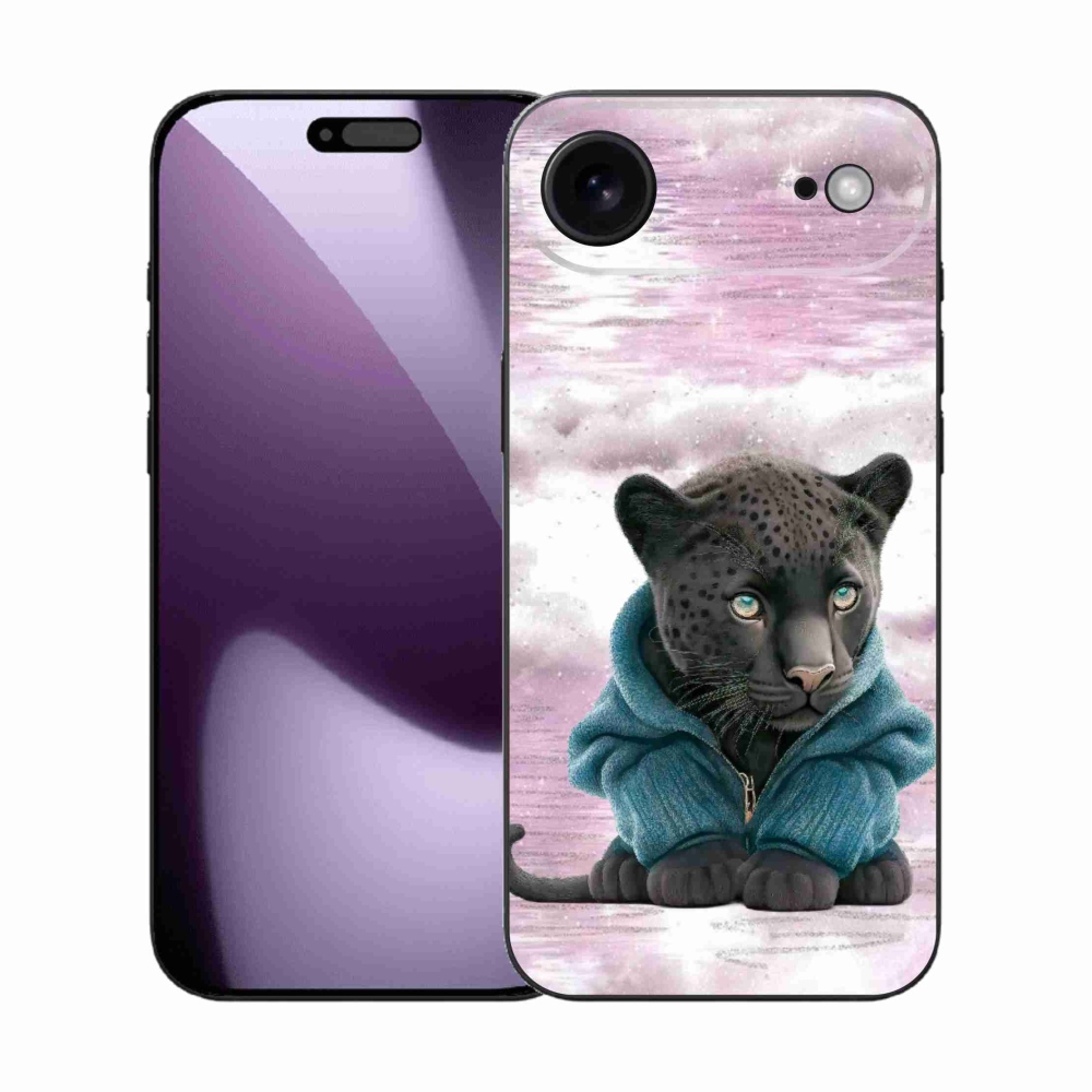 Gél borítás mmCase iPhone 17 Air készülékhez - fekete párduc pulóverben