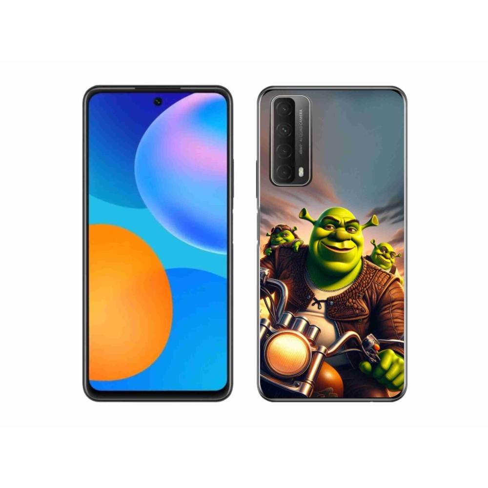 Zselés borítás mmCase a Huawei P Smart (2021) - shrek egy motorkerékpárral