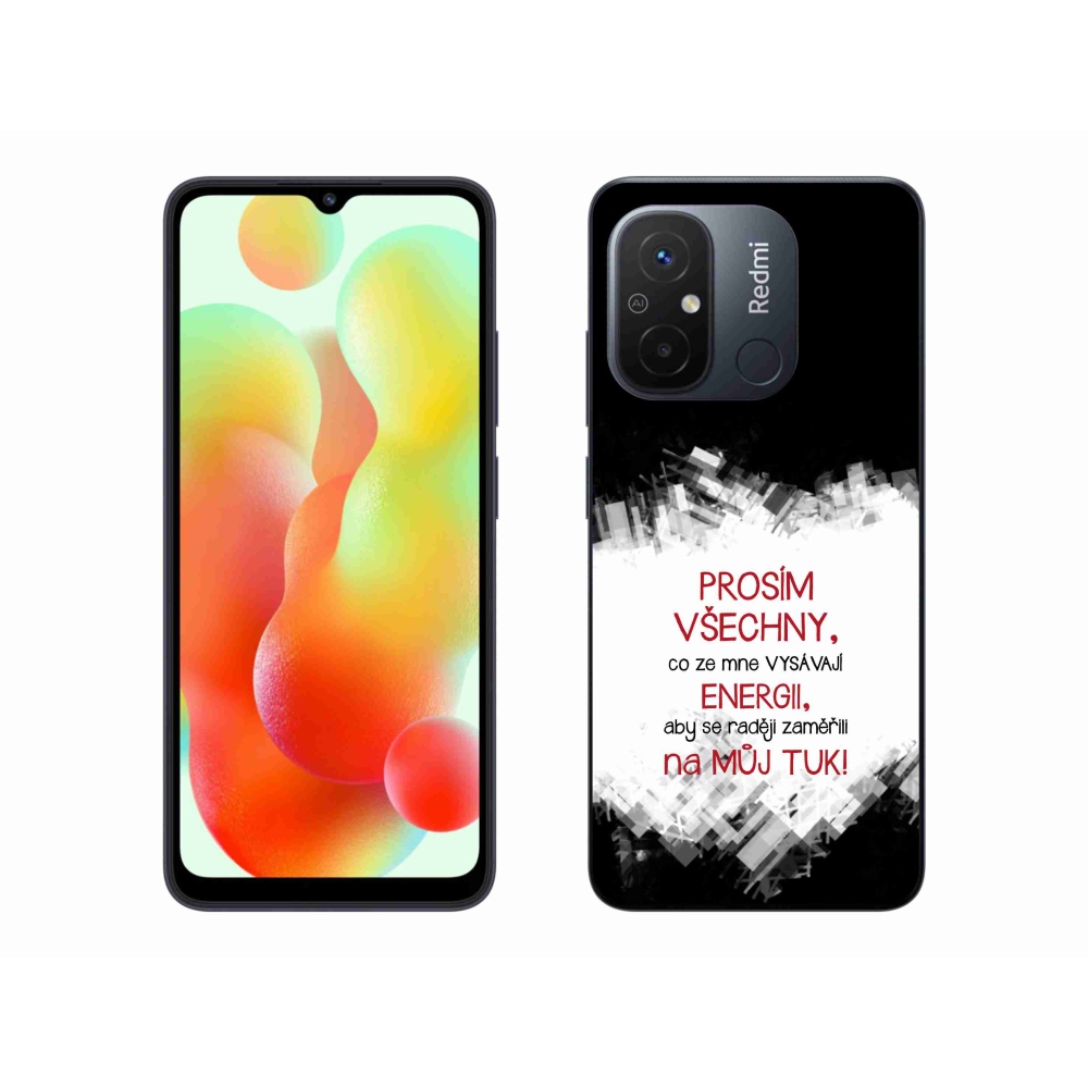 Gél borító mmCase a Xiaomi Redmi 12C-hez - vicces szöveg 1 piros