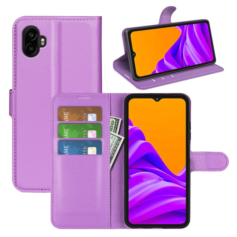 Litchi könyv tok Samsung Galaxy Xcover 7 Pro készülékhez - lila