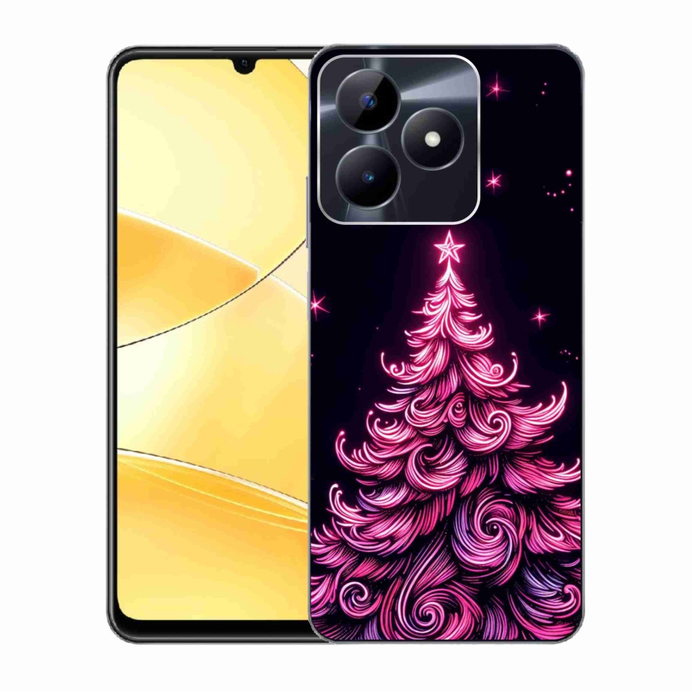 Gél borítás mmCase a Realme C51/C53 készülékhez - neon karácsonyfa 2