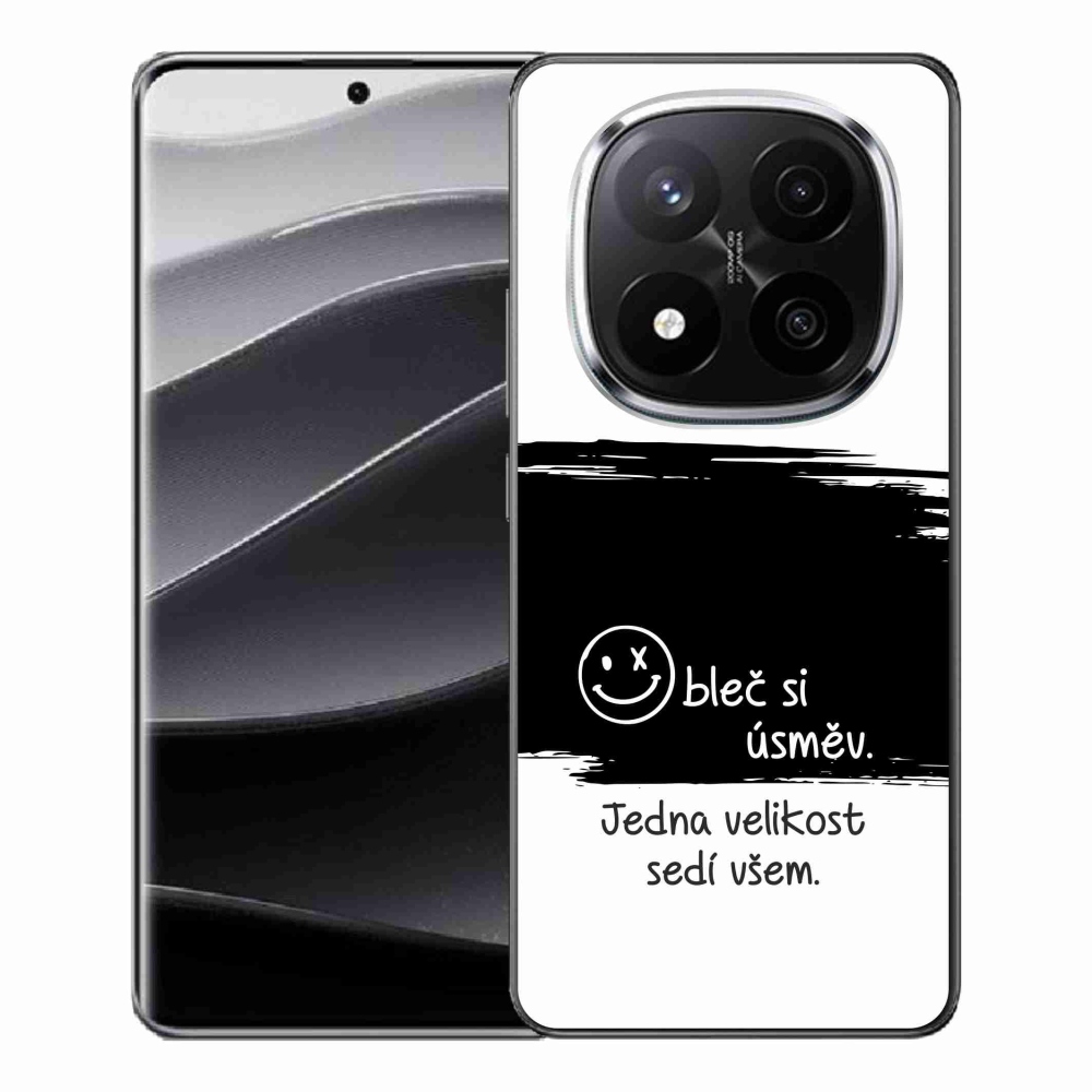 Gél borító mmCase a Xiaomi Redmi Note 14 Pro+ 5G számára - vicces szöveg 8 fekete és fehér háttérrel