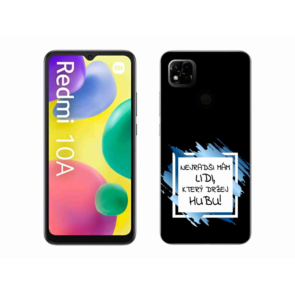 Gél borító mmCase a Xiaomi Redmi 10A - vicces szöveg 7 fehér és fekete háttérrel