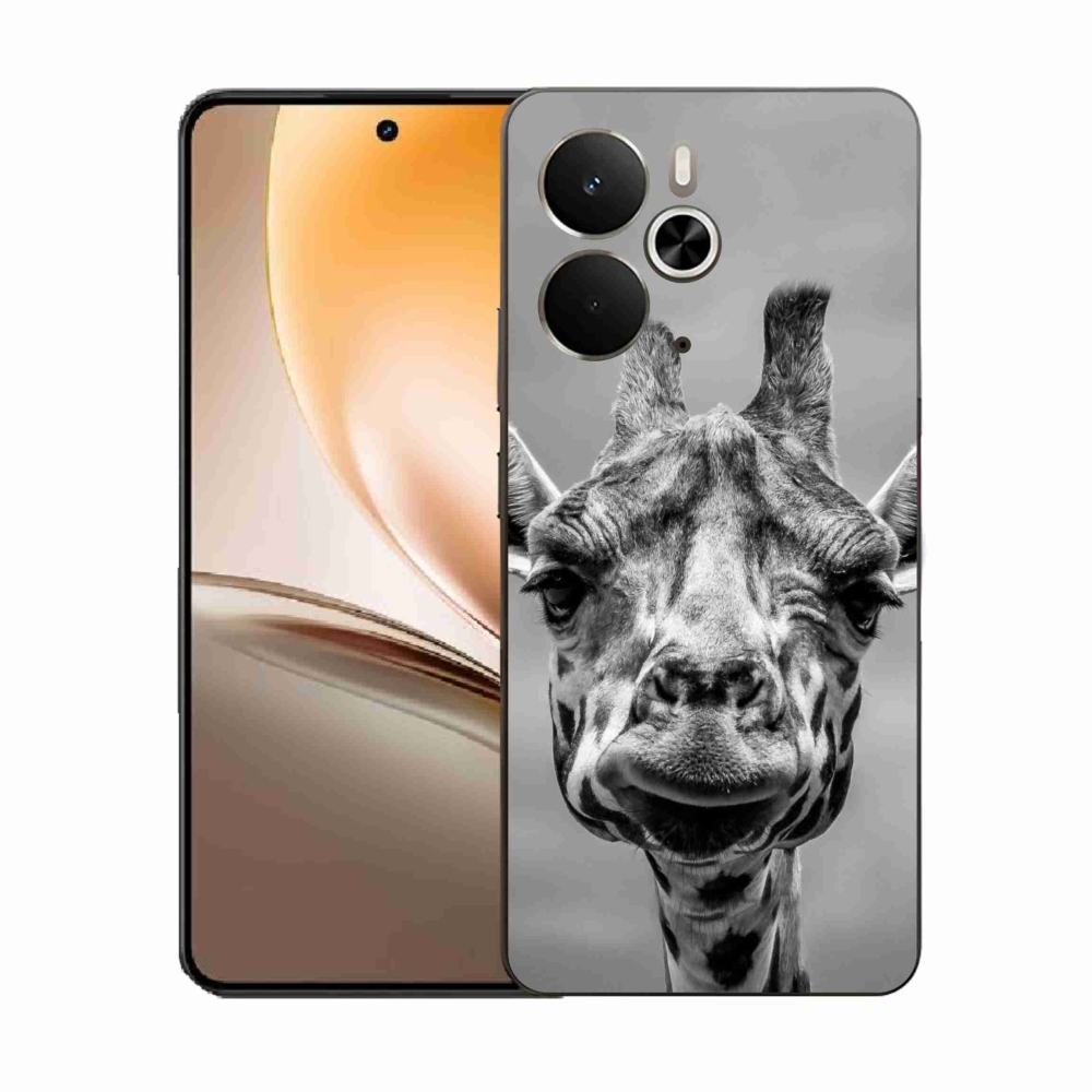 Gél borítás mmCase a Realme 14 5G/14T 5G készülékhez - fekete-fehér zsiráf