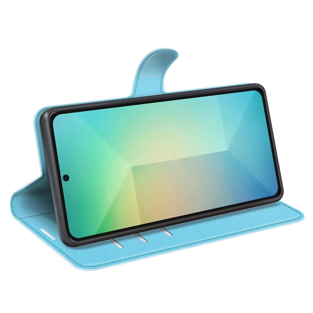 Litchi könyv tok Samsung Galaxy S25 készülékhez - kék