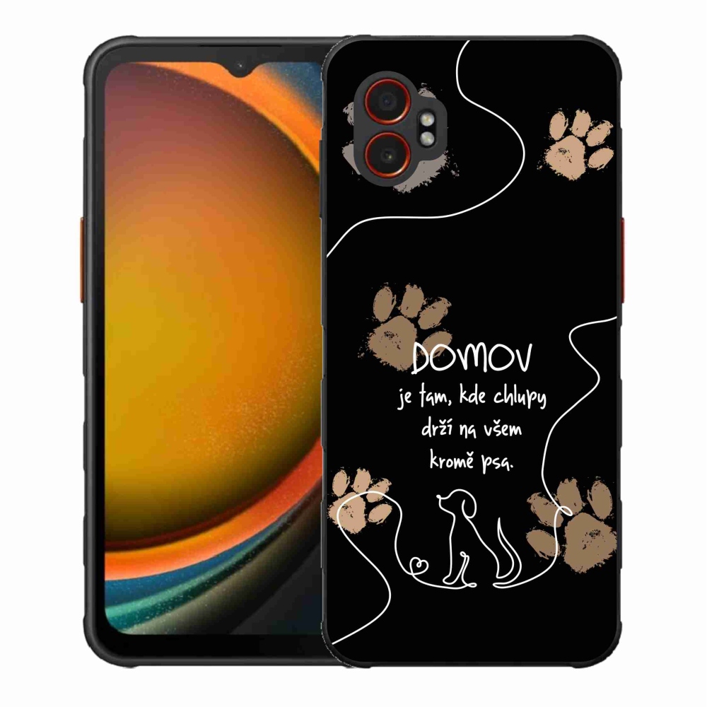 Gél borítás mmCase Samsung Galaxy Xcover 7 Pro készülékhez - kutya motívum fekete háttérrel