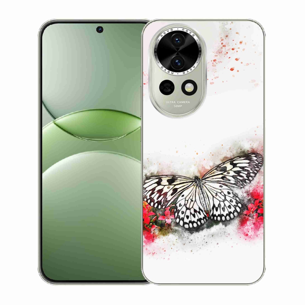 Gél borítás mmCase a Huawei Nova 13 5G-n - fekete-fehér pillangó