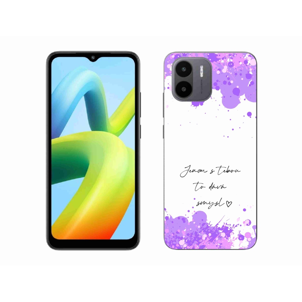 Gél borító mmCase a Xiaomi Redmi A1-hez - szerelmes szöveg fehér háttérrel