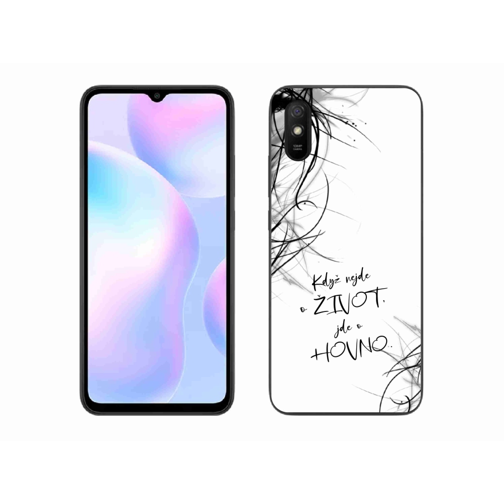 Gél borító mmCase a Xiaomi Redmi 9A számára - vicces szöveg 16 fehér háttérrel