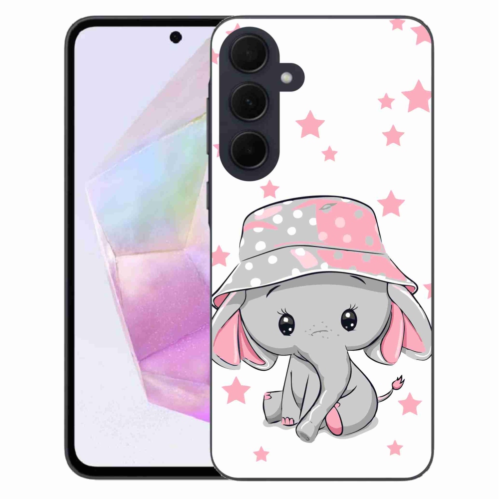 Gél védőhuzat mmCase Samsung Galaxy A35 5G - rózsaszín elefánthoz