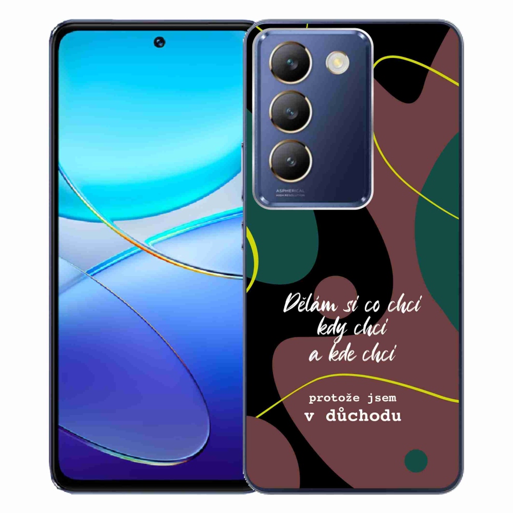 Gél borító mmCase a Vivo V40 SE 4G/5G készülékhez - vicces szöveg 10 fekete háttér