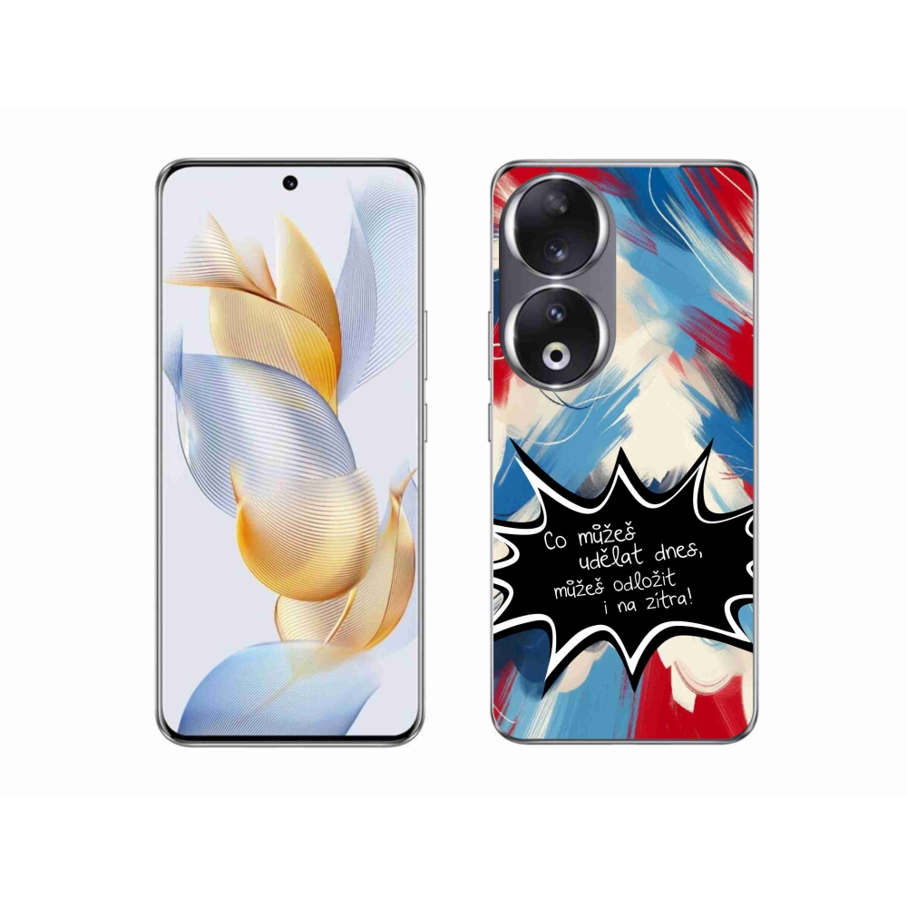 Gél borító mmCase a Honor 90 készülékhez - vicces szöveg 9 fekete háttér