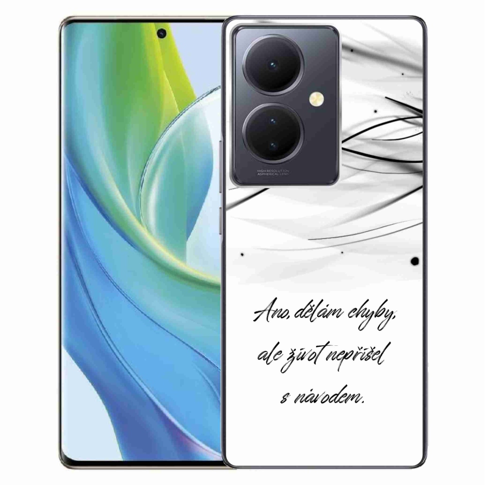 Gél borítás mmCase a Vivo V29 Lite 5G-n - idézem fehér háttérrel