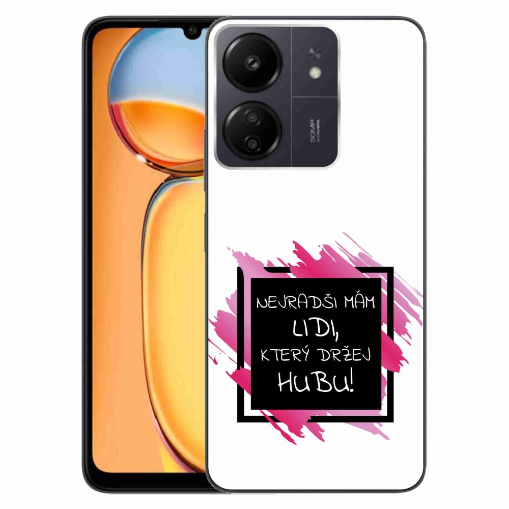 Gél borító mmCase a Xiaomi Poco C65/Redmi 13C-hez - vicces szöveg 7 fekete és fehér háttérrel