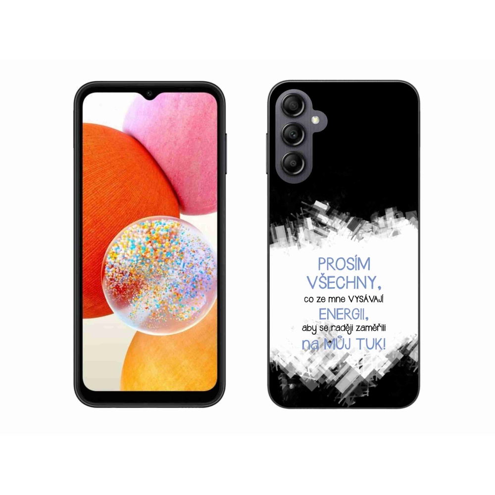 Gél borító mmCase Samsung Galaxy A14 4G/5G - vicces szöveg 1 kék