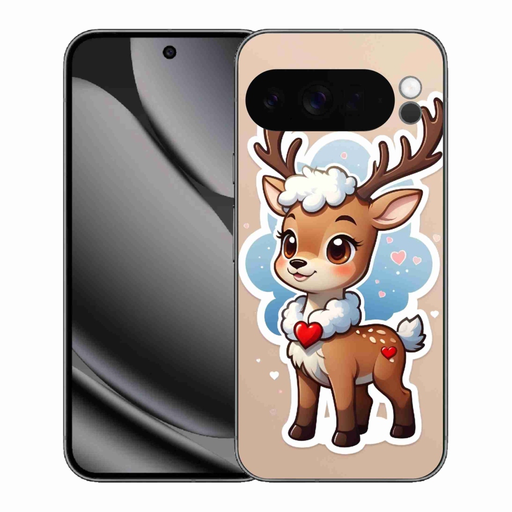 Zselés borítás mmCase a Google Pixel 10 Pro XL-hez - rajzfilm rénszarvas