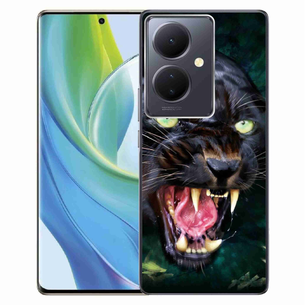 Gélburkolat mmCase a Vivo V29 Lite 5G-n - dühös fekete párduc