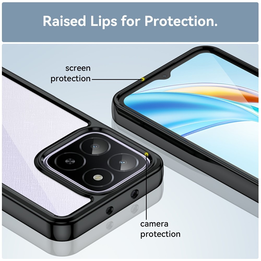 Gél tok fix hátlappal Honor X6b készülékhez - fekete