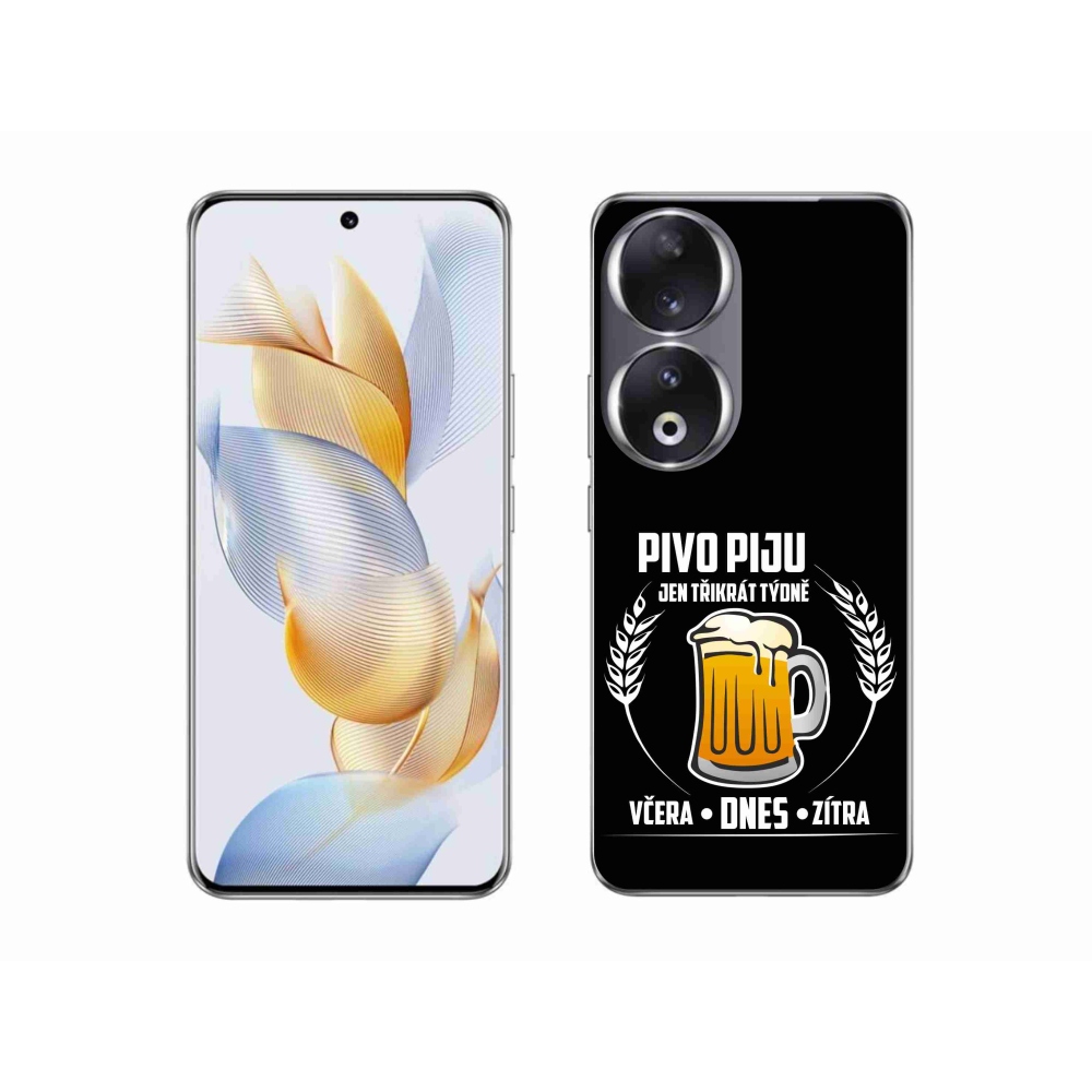 Zselés borító mmCase a Honor 90-hez - sör motívum fekete háttérrel