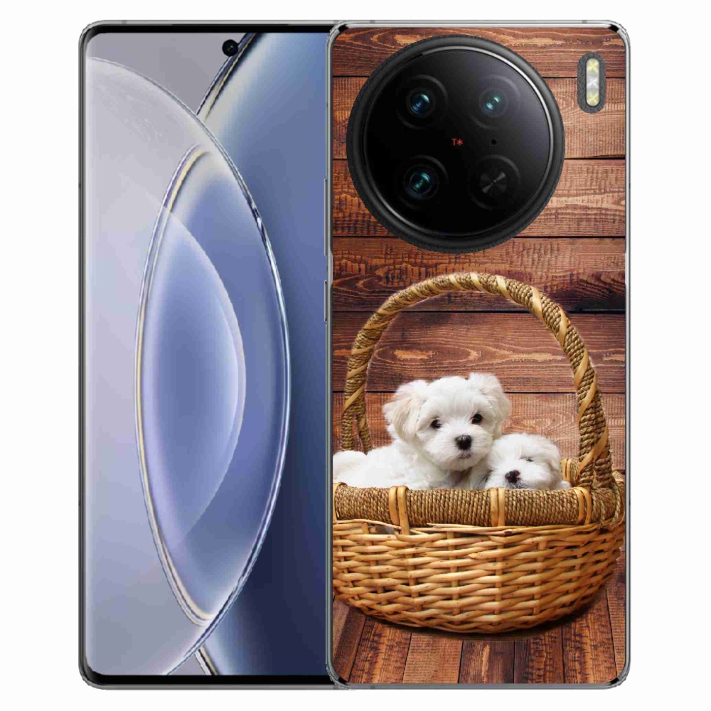 Gél védőburkolat mmCase a Vivo X90 Pro készülékhez - kölyökkutyák