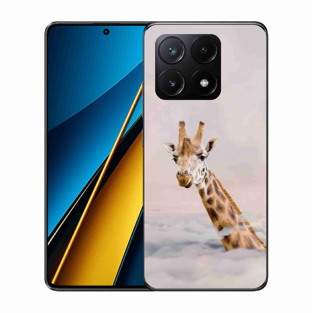 Gél borítás mmCase a Xiaomi Poco X6 Pro 5G számára - zsiráf a felhőkben