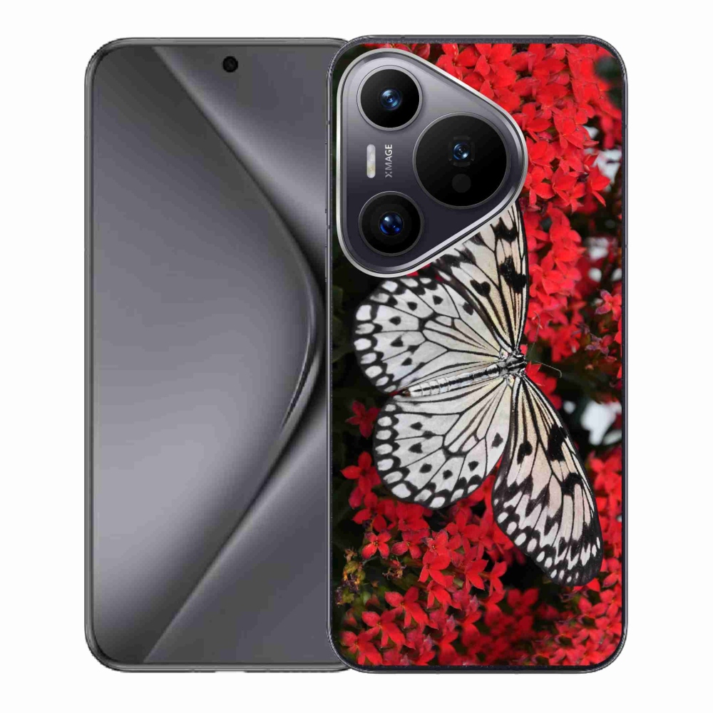 Zselés borító mmCase a Huawei Pura 70 készülékhez - fekete-fehér pillangó 1