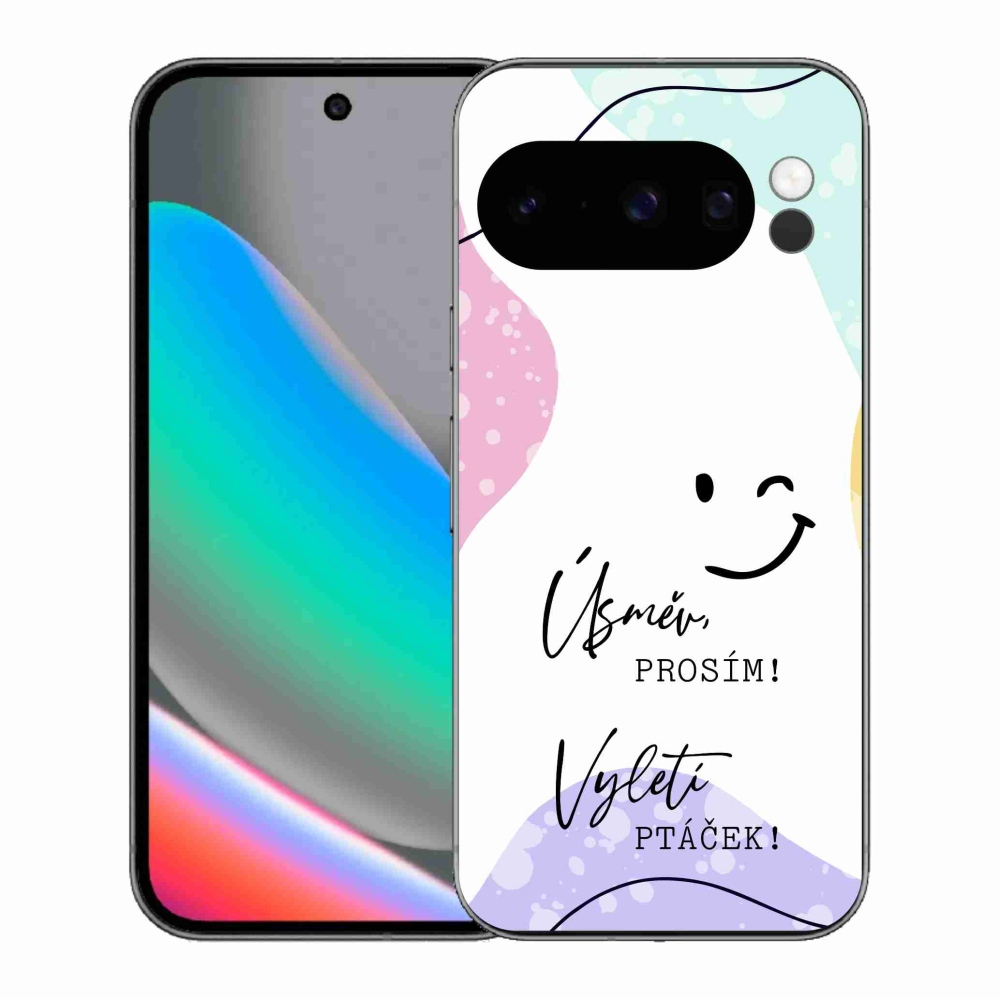 Gél borító mmCase a Google Pixel 10 Pro számára - vicces szöveg 4 fehér háttérrel