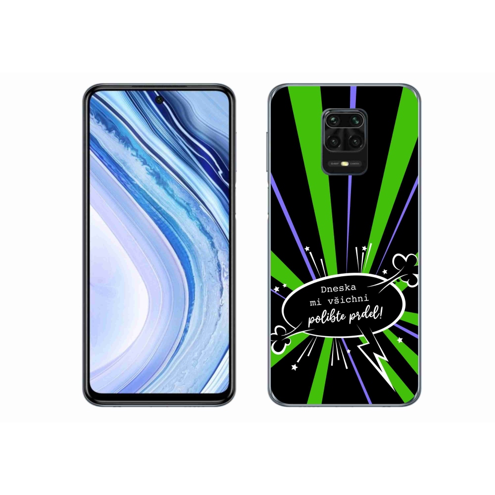 Gél borító mmCase a Xiaomi Redmi Note 9S-hez - vicces szöveg 15 fekete háttérrel