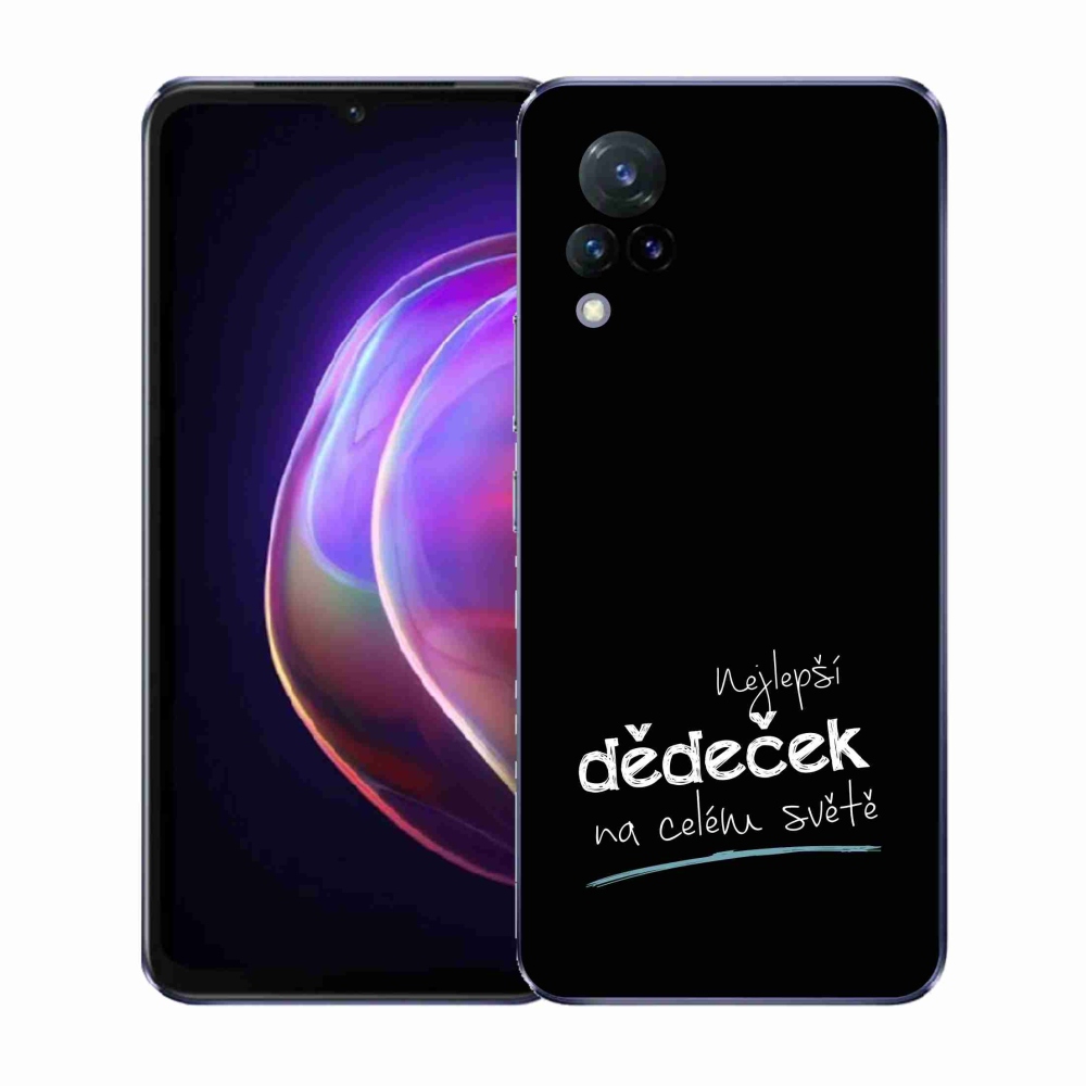 Gél borító mmCase a Vivo V21 4G/5G - legjobb nagypapa 3 fekete háttérrel