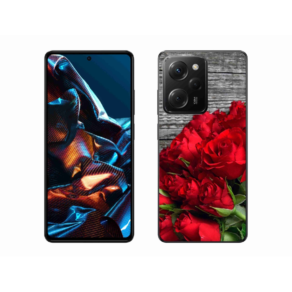 Gél borítás mmCase a Xiaomi Poco X5 Pro 5G-hez - piros rózsa