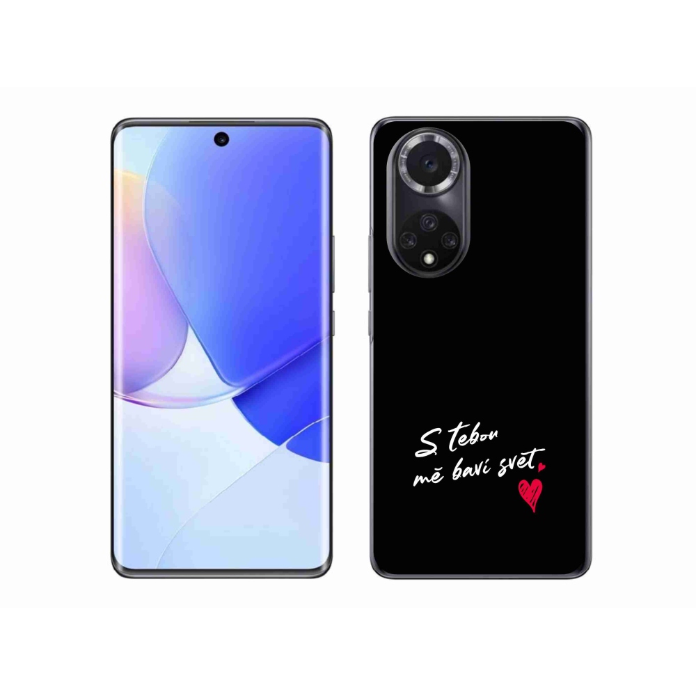 Gél borító mmCase a Huawei Nova 9-en - szerelmes szöveg 1 fekete háttér